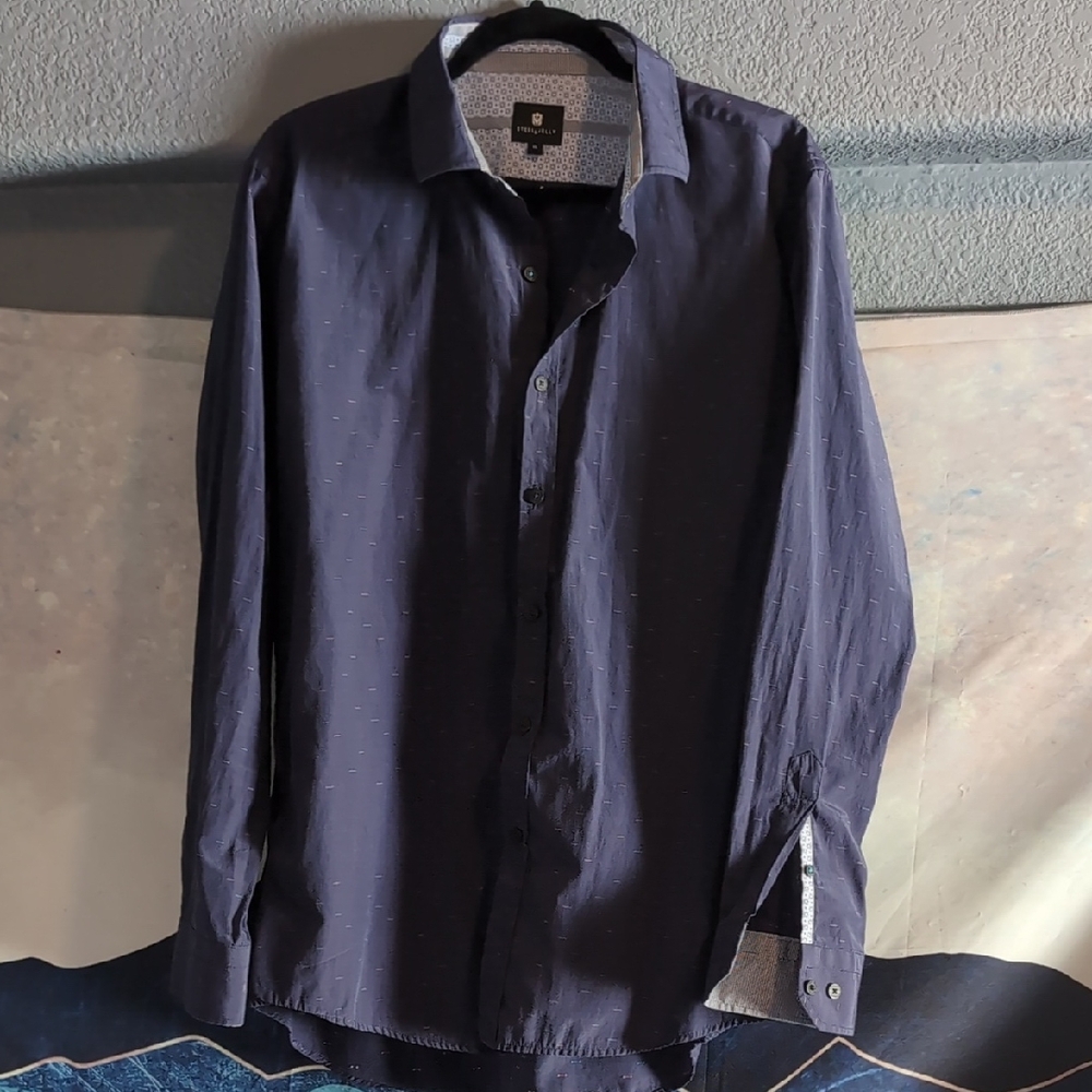 Steel & Jelly Navy Blue Button-Up Dress Shirt